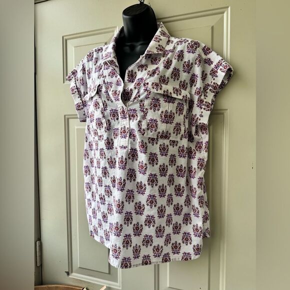 J.Jill Utility Popover Shirt Size Medium Cotton - Picture 9 of 13